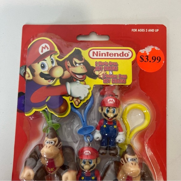 Vintage Tara Toys Nintendo Mario and Donkey Kong Key Chains Set Mario Party New - Picture 4 of 7